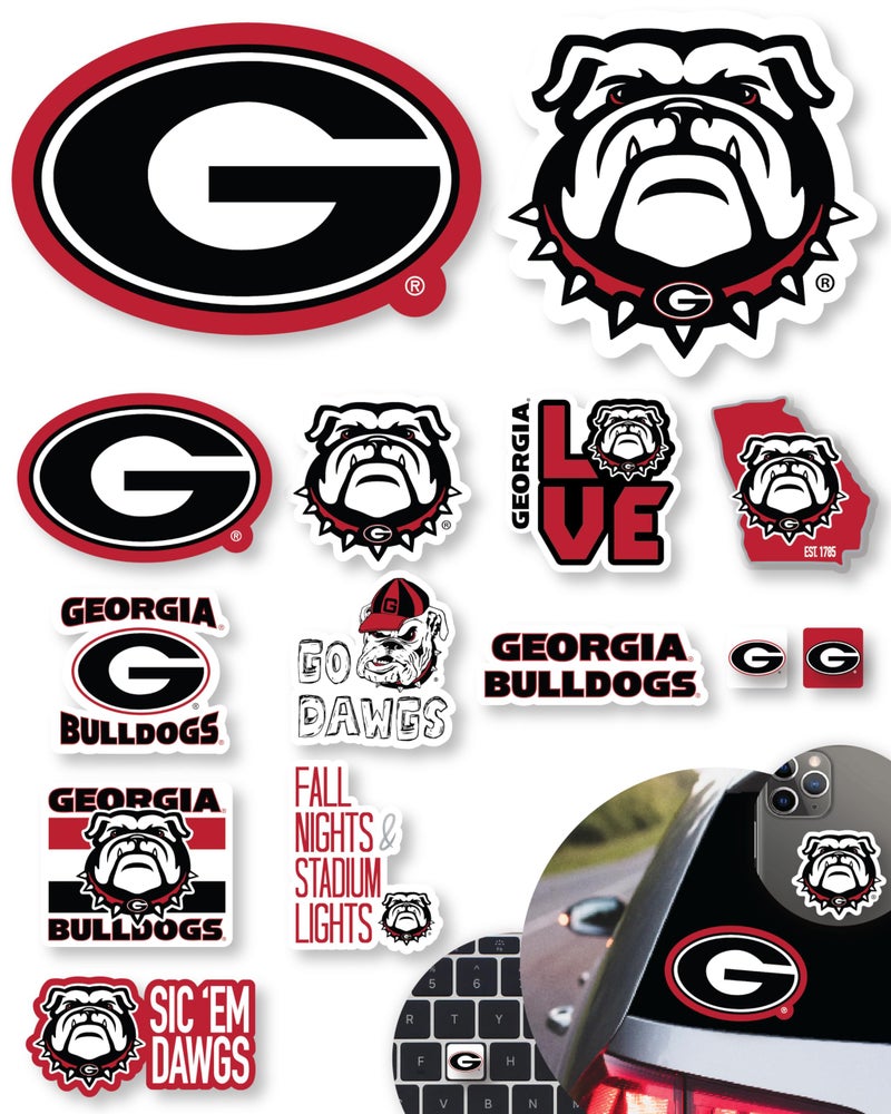 PartyKandy UGA Stickers for Gift Car Water Bottle Laptop and Phone for Football Fans and University Graduates Georgia Bulldogs - Image 3
