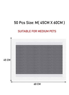 NNC PETS Pet toilet training mat, 5-Layer Leak-Proof Pee Pads for Medium dogs, Tear-resistant and Odor controlled, 50Pcs Charcoal deodorizing disposable Pet Pads for Indoor use, Comfortable mat, 60 cm (White)  - Image 3