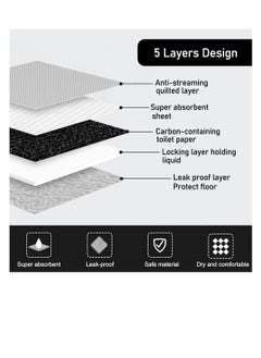 NNC PETS Pet toilet training mat, 5-Layer Leak-Proof Pee Pads for Medium dogs, Tear-resistant and Odor controlled, 50Pcs Charcoal deodorizing disposable Pet Pads for Indoor use, Comfortable mat, 60 cm (White)  - Image 5