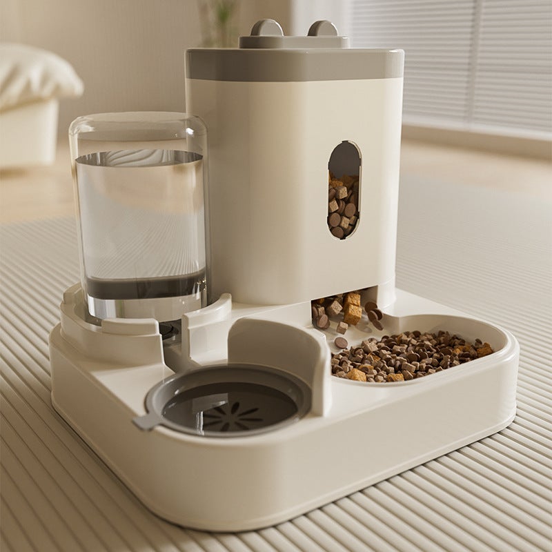 Automatic Pet Water Fountain & Feeder, Pet Bowl with Storage - Image 1