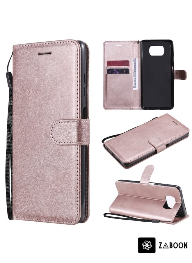 Zaboon - Protective Case Cover For Xiaomi Poco X3 NFC Solid Color Horizontal Flip Protective Leather Case with Holder & Card Slots & Wallet & Photo Frame & Lanyard - Image 1