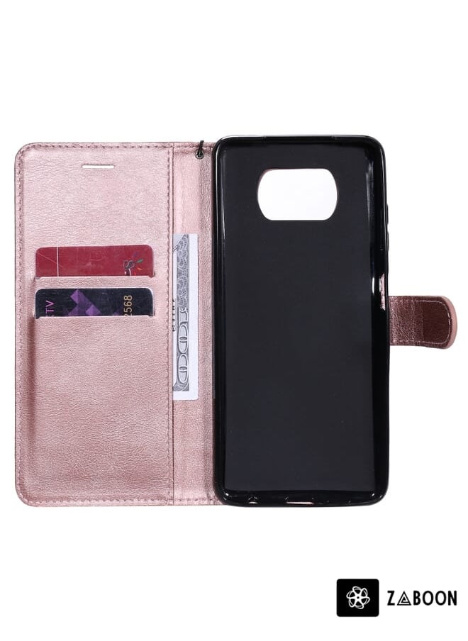 Zaboon - Protective Case Cover For Xiaomi Poco X3 NFC Solid Color Horizontal Flip Protective Leather Case with Holder & Card Slots & Wallet & Photo Frame & Lanyard - Image 1
