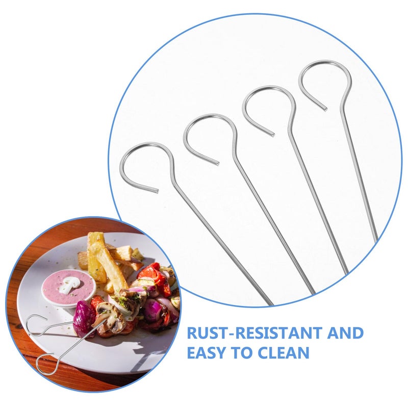 50Pcs Reusable Stainless Steel BBQ Skewers For Grilling Meat And Vegetables Outdoor Grill Accessories - Image 4