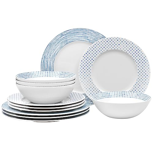 Noritake Blue Hammock 12-Piece Rim Dinnerware Set, Service for 4 - Image 1