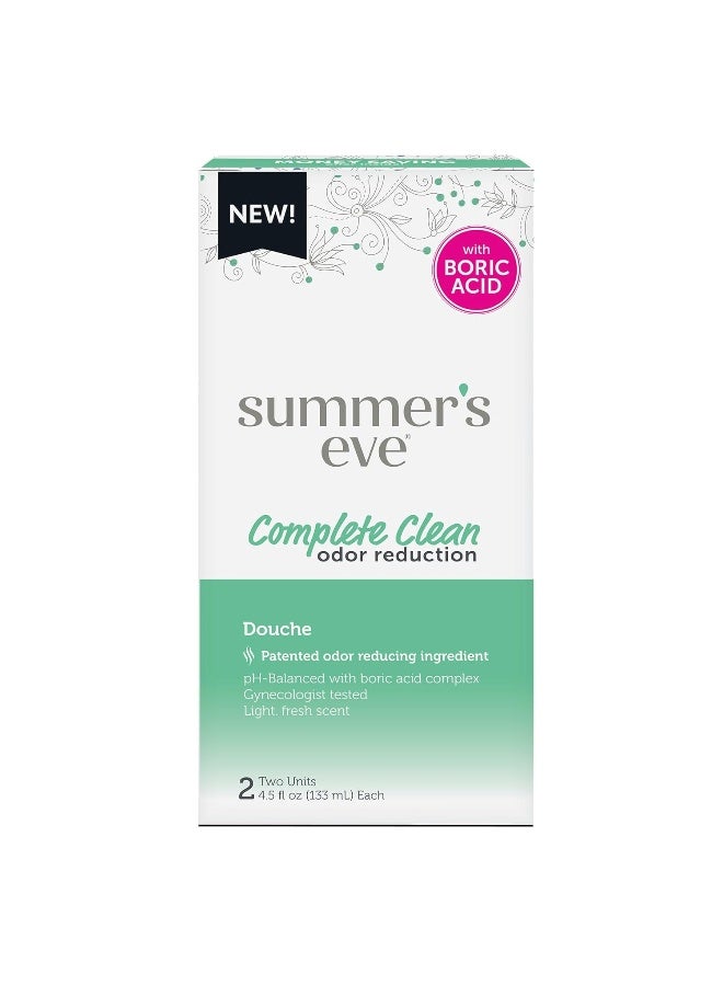 Summer's Eve Feminine Douche, Complete Clean Odor Reduction with Boric Acid Complex, 2 Units, 4.5 oz Each - Image 1