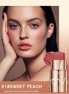 QiBest Highlighting Color Silky Powder Blusher Stick Natural Glow Silly Blusher Light and Soft Feeling The Apply On Your Face #01  - Image 2