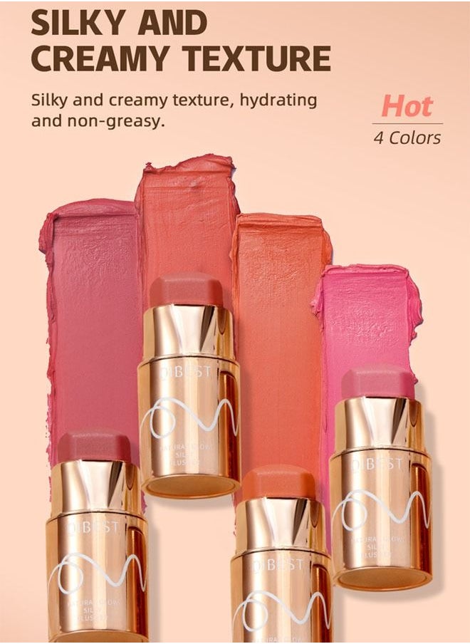 QiBest - Highlighting Color Silky Powder Blusher Stick Natural Glow Silly Blusher Light and Soft Feeling The Apply On Your Face #01 - Image 1