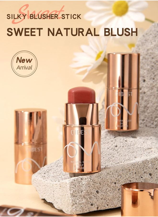 QiBest - Highlighting Color Silky Powder Blusher Stick Natural Glow Silly Blusher Light and Soft Feeling The Apply On Your Face #01 - Image 1