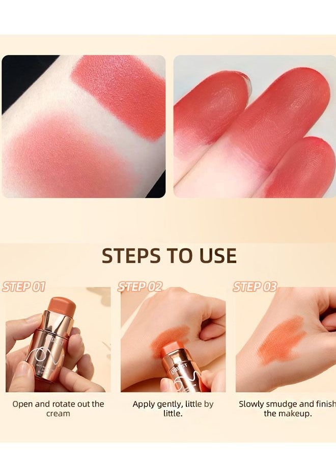 QiBest - Highlighting Color Silky Powder Blusher Stick Natural Glow Silly Blusher Light and Soft Feeling The Apply On Your Face #01 - Image 1