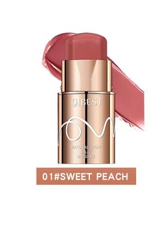 QiBest Highlighting Color Silky Powder Blusher Stick Natural Glow Silly Blusher Light and Soft Feeling The Apply On Your Face #01  - Image 1