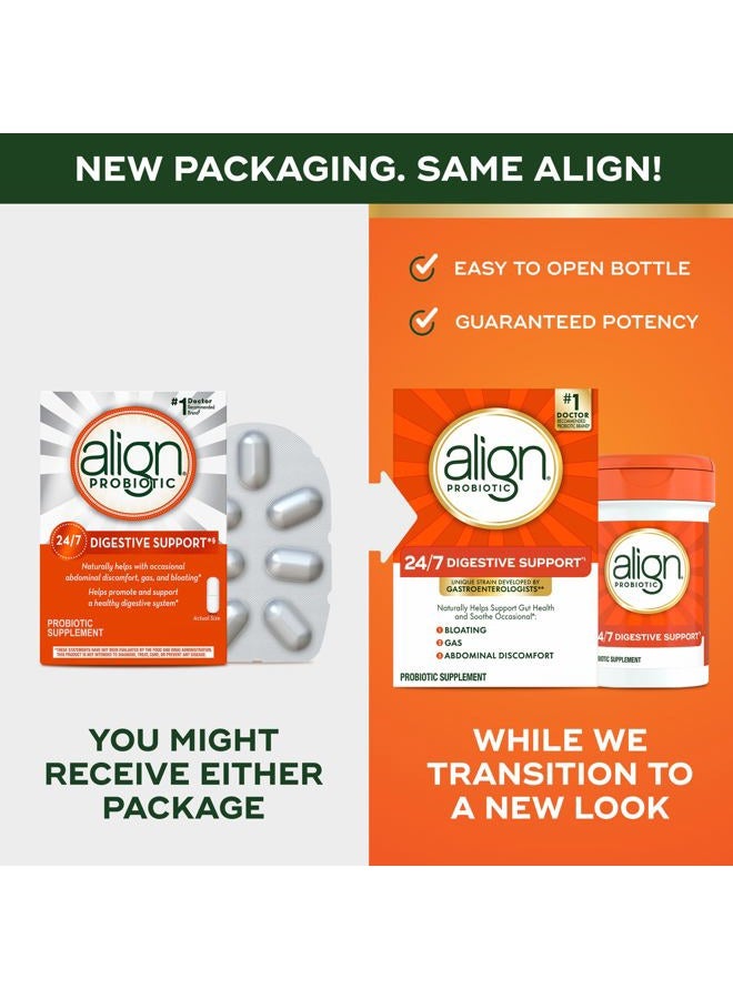 Align Probiotics, Probiotic Supplement for Daily Digestive Health, 28 capsules, #1 Recommended Probiotic by Gastroenterologists (Packaging May Vary) - Image 2