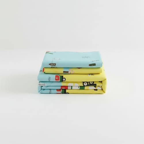 Filymore Car Single Bed Sheet for Cute car Toys bedsheet for Boys Room Cartoon bedsheet for Kids 240 TC Made with Microfiber (Size 90x60 Inch)(Colour-Lemon and Sky Blue) - Image 4