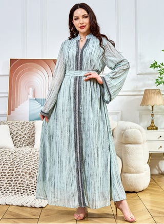 Ladies Exquisite Rhinestones Decoration Robe Elegant Loose Fit Long Dress Fashion Middle East Muslim Abaya Bluish Green - pzsku/ZC296BC288102ACE40DE1Z/45/1742868239/9df519eb-2117-48a1-94d8-13c188a323ea
