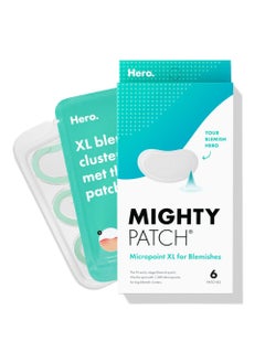 Mighty Patch Hero Cosmetics Mighty Patch Micropoint XL for Blemishes  Hydrocolloid Acne Spot Treatment Patch for Early Stage Zits and Hidden Pimples 1385 Proprietary Micropoints 6 Count 