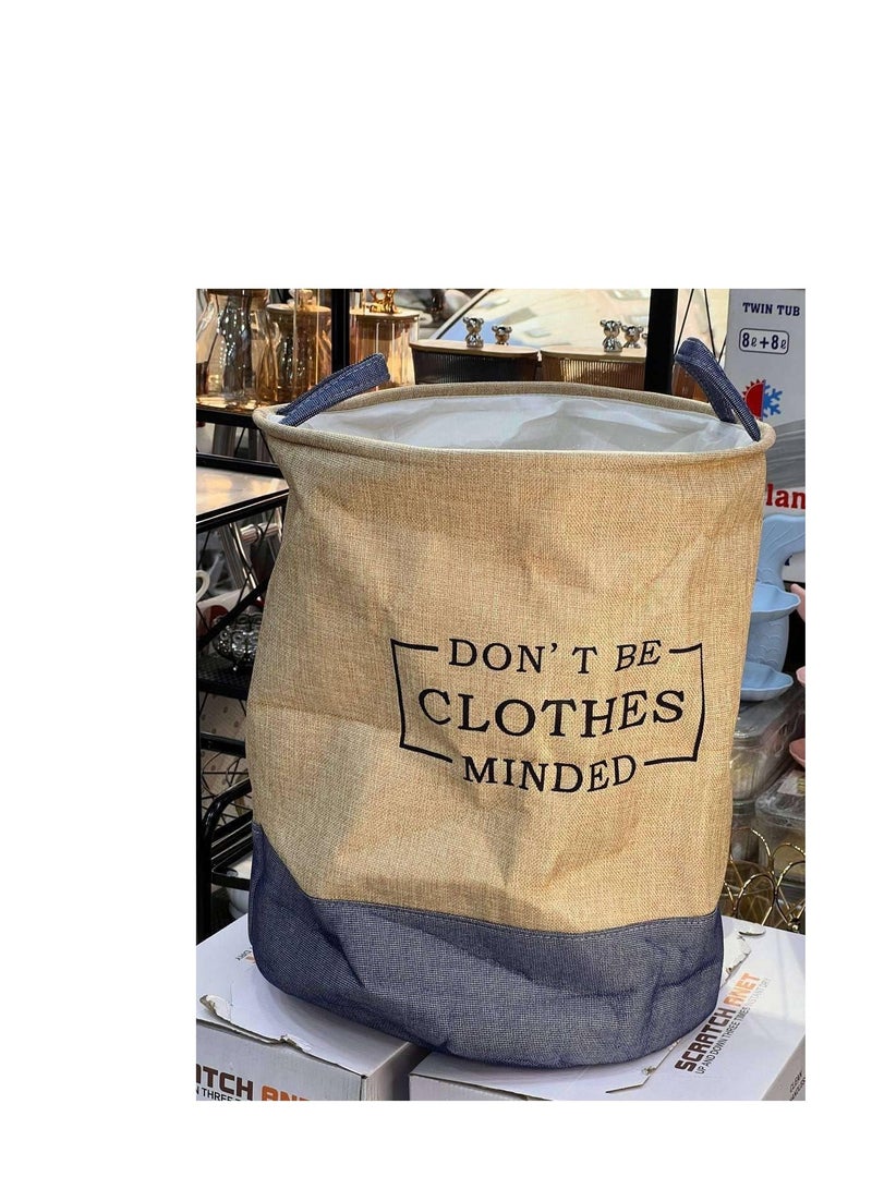 Storage basket, a basket made of wool in jeans for storing underwear, socks and children's toys. Linen material and a sturdy handle. Large size 45*35 cm. - Image 2