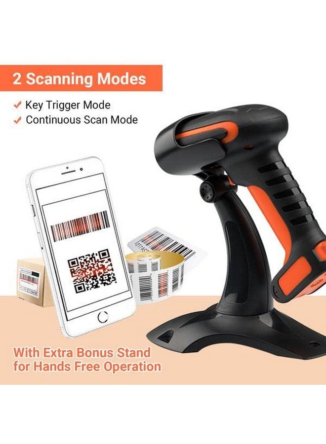 Tera Pro (Extreme Performance) Industrial Wireless Barcode Scanner 2D Qr 1D Bar Code Reader 2.4G Wireless 2500Mah Compatible With Bluetooth Drop Resistant For Windows Mac Android Ios Model 8100 Orange  - Image 4