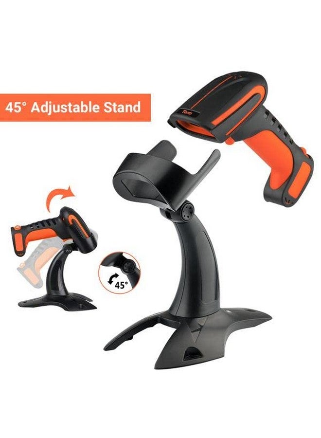 Tera Pro (Extreme Performance) Industrial Wireless Barcode Scanner 2D Qr 1D Bar Code Reader 2.4G Wireless 2500Mah Compatible With Bluetooth Drop Resistant For Windows Mac Android Ios Model 8100 Orange  - Image 5