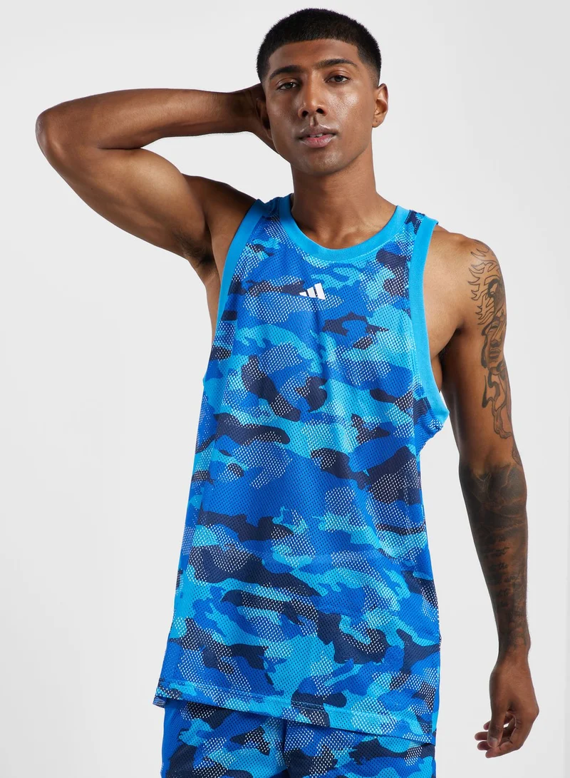 adidas Originals Basketball Legends Allover Print Tank Top