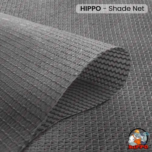 HIPPO Shade Net HDPE Fabric - Provides 85% Sun Blockage & UV Protection - Ideal for Garden, Farming, Agricultural Lands Pack of 1 pc (Grey, 3MTX10MT) - Image 2
