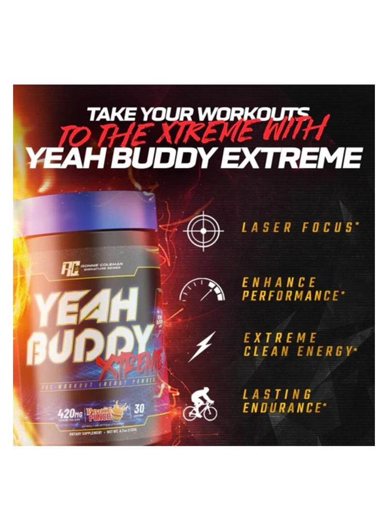 RONNIE COLEMAN RC Yeah Buddy, Xtreme Pre Workout, Fruit Punch, 132g, 30 Servings  - Image 2