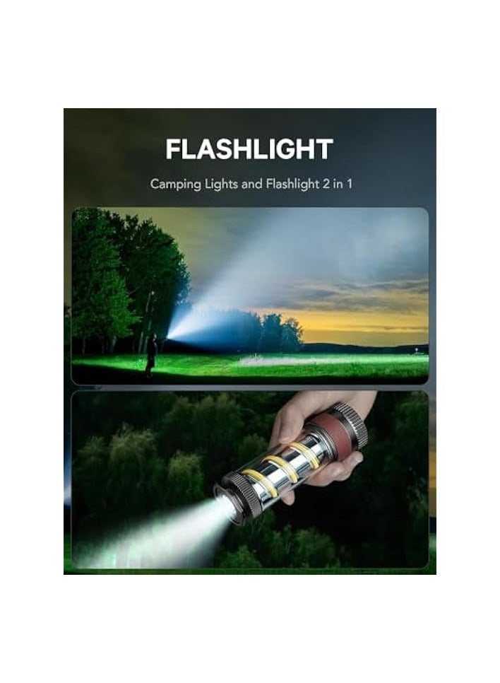 erorex LED Camping Lantern Light, Rechargeable Retro Warm Camp Light, Emergency Outdoor Camping Lamp Flashlights, Portable Waterpoor Outdoor Hanging Tent Bulb, 4 Modes - Image 4