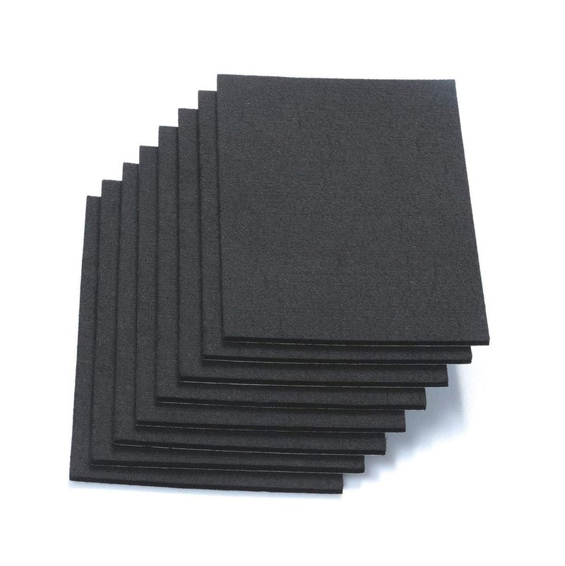 Reriver 6"" X 8"" X 1/5"" Thick Heavy Duty Felt Sheets - 8 Sheets (Black) - Image 1