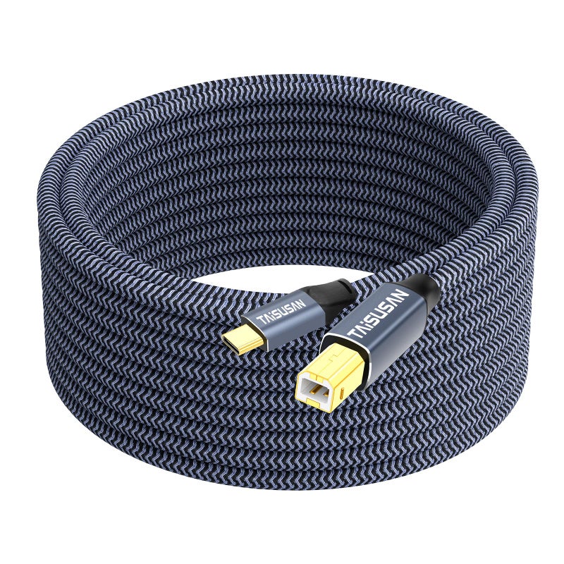 TAISUSAN 10ft USB C to USB B Printer Cable - Compatible with MacBook Pro/Air, Printers and Scanners - Image 1