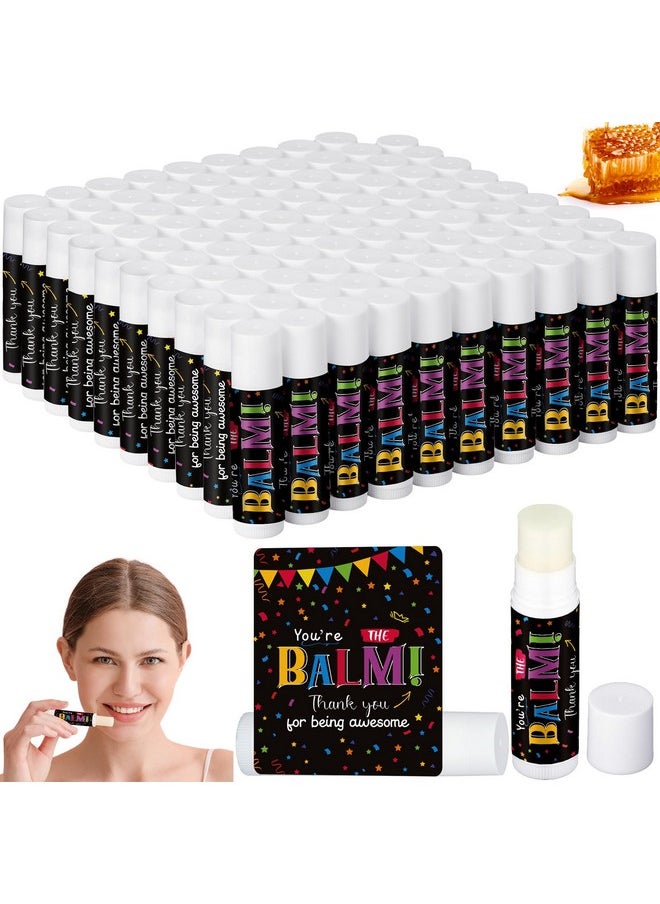 Dunzy - 100 Pcs Lip Balm Gifts Bulk Employee Appreciation Gifts Inspirational Small Thank Gifts Bulk For Coworkers Staff Thank You For Being Awesome Favors Supplies Motivation Team Staff Gifts - Image 1