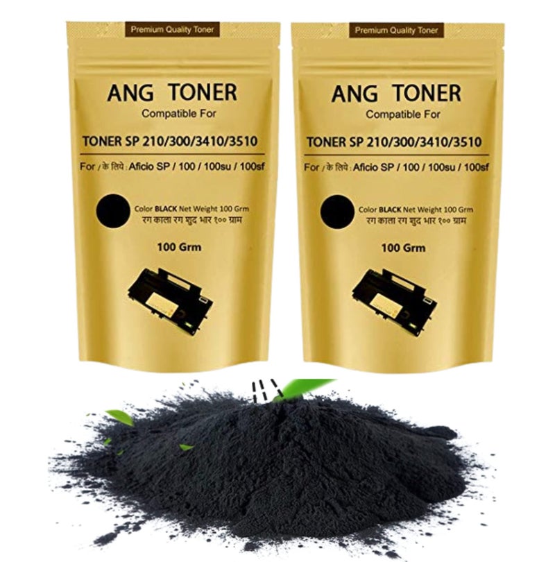 ANG SP 210 SU Toner Powder for Ricoh SP210SU Multi-Function Laser Cartridge (Set of 2) 100% Compatible Toner Powder - Image 1