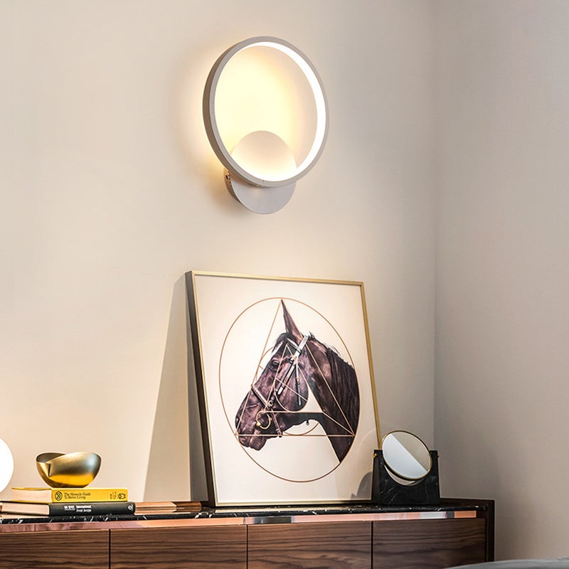 2pcs Modern Wall Light Simple Bedside Lamp Round Indoor Night Lights for Bedroom Living Room (Small, Warm Light) - Image 4