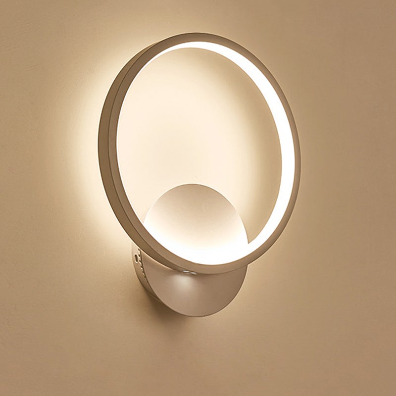 2pcs Modern Wall Light Simple Bedside Lamp Round Indoor Night Lights for Bedroom Living Room (Small, Warm Light) - Image 1