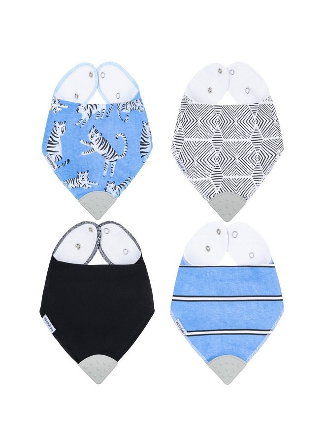 بازل بيبي مريلة Bazzle Baby Bandana. مريلة التسنين مع عضاضة مرفقة لتخفيف التسنين بشكل طبيعي. مريلة ماصة لللعاب من القطن والصوف  - Image 1