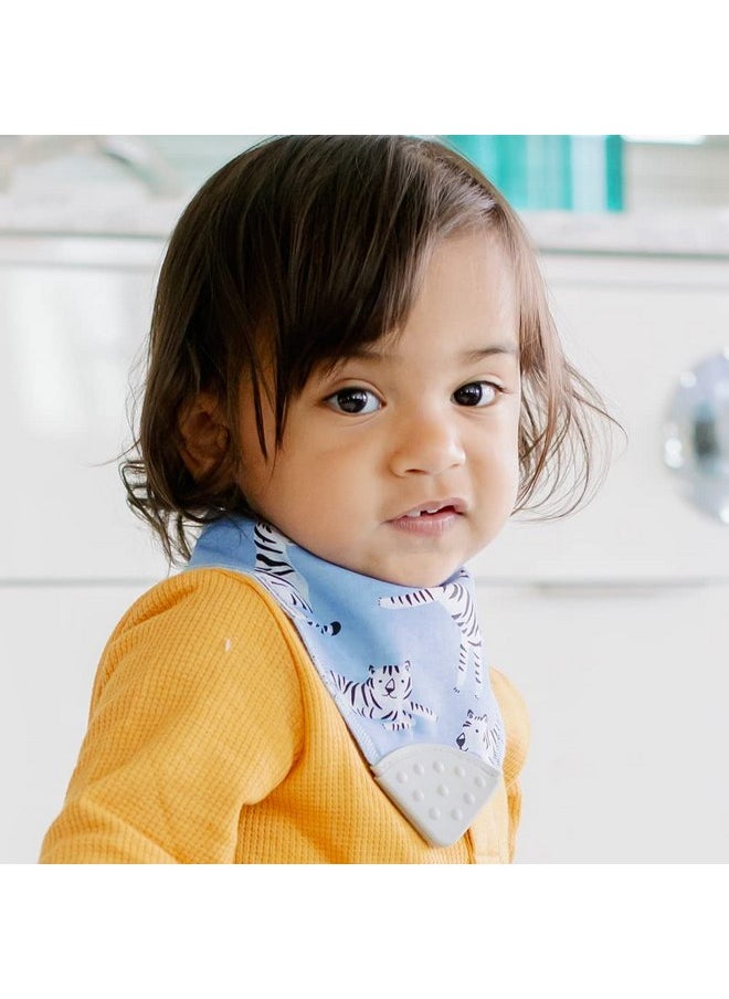 بازل بيبي مريلة Bazzle Baby Bandana. مريلة التسنين مع عضاضة مرفقة لتخفيف التسنين بشكل طبيعي. مريلة ماصة لللعاب من القطن والصوف  - Image 3