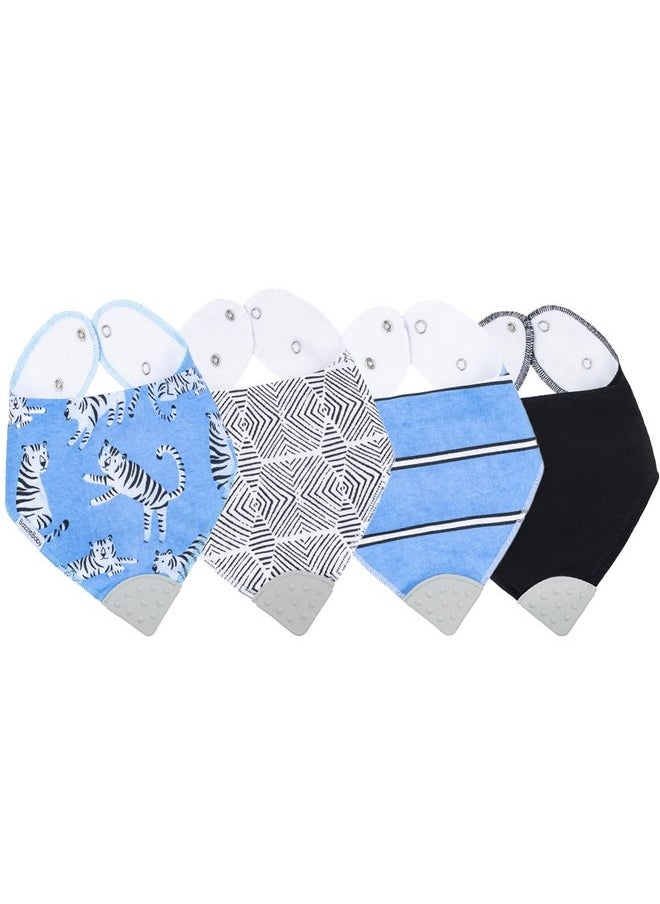 بازل بيبي مريلة Bazzle Baby Bandana. مريلة التسنين مع عضاضة مرفقة لتخفيف التسنين بشكل طبيعي. مريلة ماصة لللعاب من القطن والصوف  - Image 2