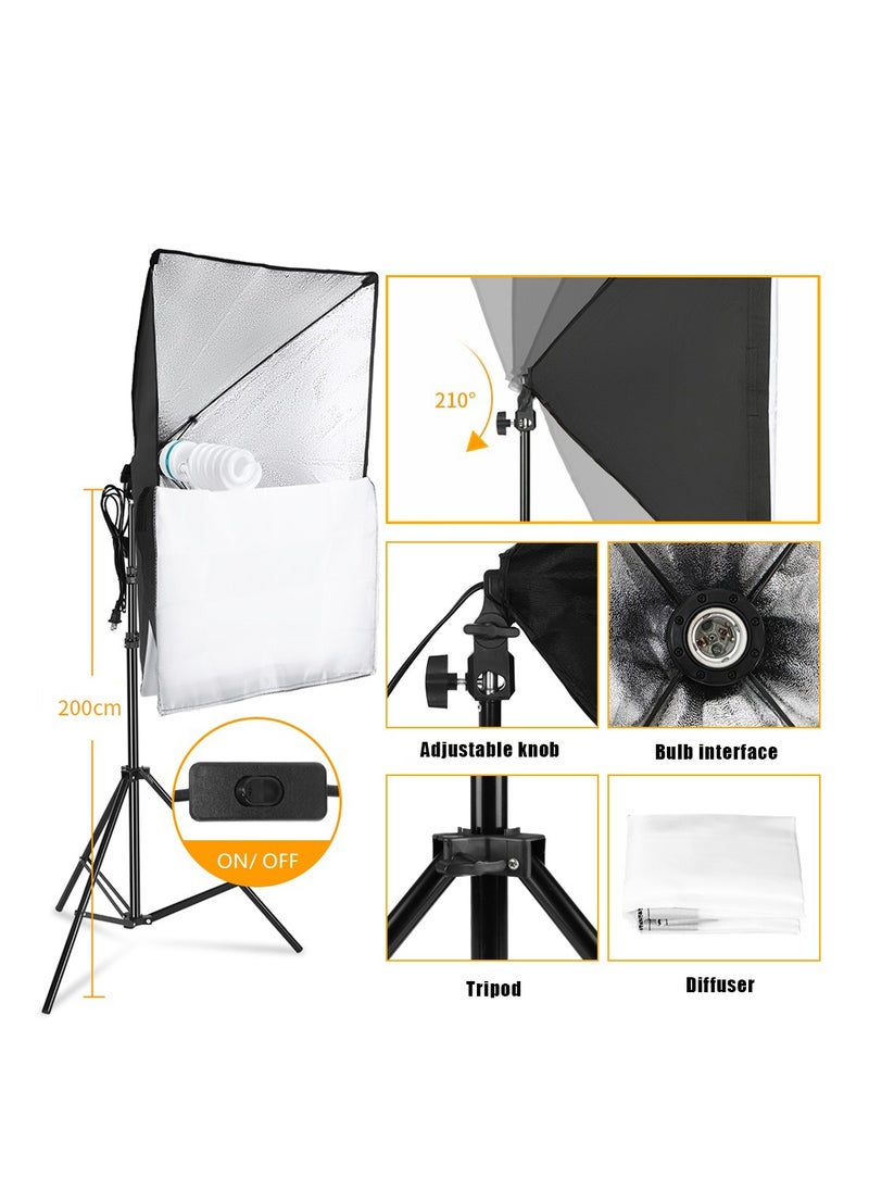 FlashHawk Photography Softbox Lighting Kit with 135W Bulbs,C Cantilever Stand with Boom Arm,Carry Bag for Photo Studio, Live Broadcast Room  - Image 3