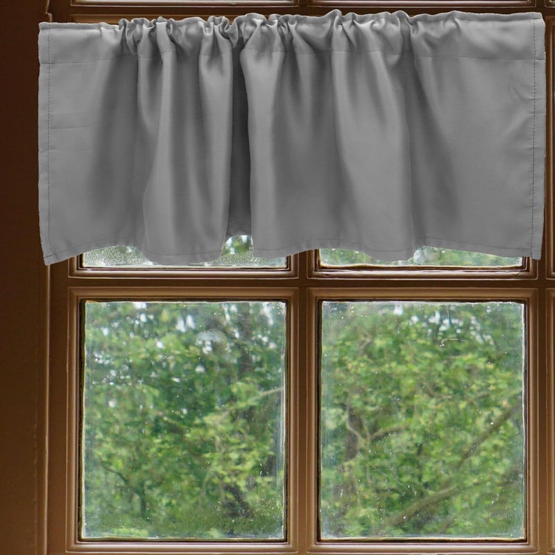 VOSAREA Farmhouse Window Valance Rod Pocket Curtain for Kitchen and Bathroom Easy Install Rustic Decor Blend - Image 3