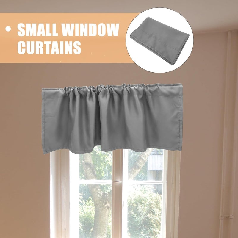 VOSAREA Farmhouse Window Valance Rod Pocket Curtain for Kitchen and Bathroom Easy Install Rustic Decor Blend - Image 2