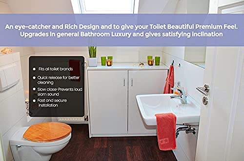 J&V TEXTILES Round Toilet Seat W/ Easy Clean & Change Hinge (Gray) - Image 4