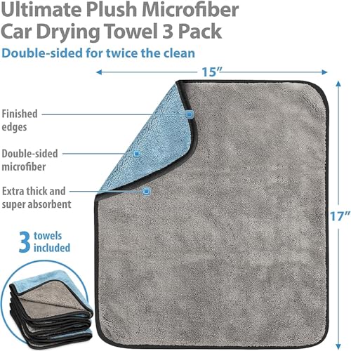 Auto Hub Heavy Microfiber Cloth for Car Cleaning and Detailing, Double Sided, Extra Thick Plush Microfiber Towel Lint-Free, 800 GSM (Size 40cm x 40cm)/Pack of 4, Color: Blue - Image 5