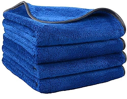 Auto Hub Heavy Microfiber Cloth for Car Cleaning and Detailing, Double Sided, Extra Thick Plush Microfiber Towel Lint-Free, 800 GSM (Size 40cm x 40cm)/Pack of 4, Color: Blue - Image 2