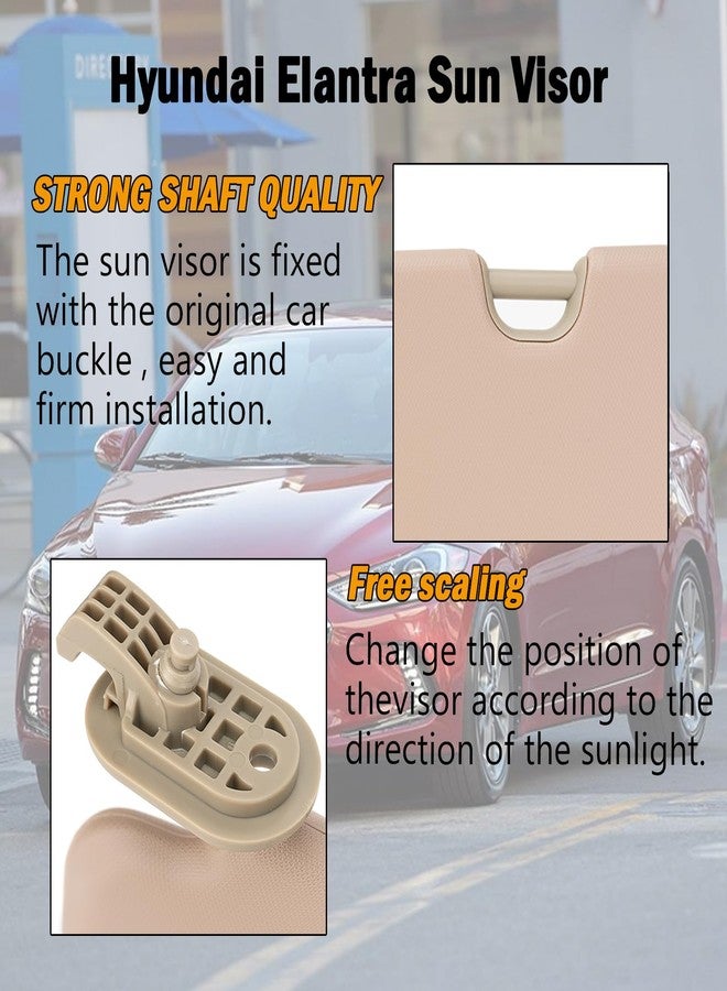 Xiaoyudou Left Driver Side Sun Visor Compatible with 2016 2017 2018 2019 Hyundai Elantra AD Replaces # 85210-F0100TTX (Beige) - Image 2