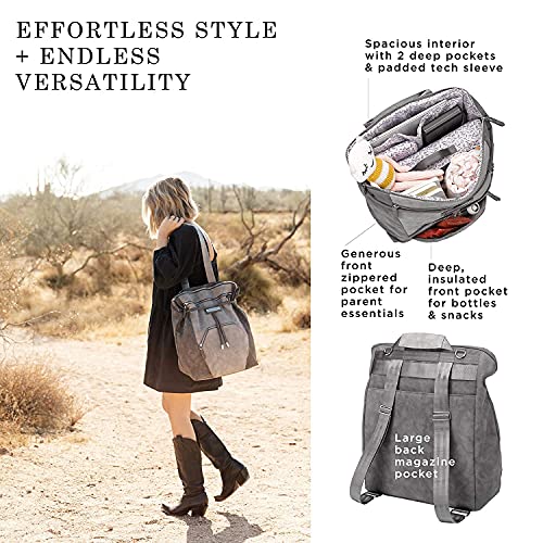 Petunia Pickle Bottom Cinch Convertible Backpack - Baby Bag - Baby Diaper Bag for Parents - Baby Backpack Diaper Bag - Stylish, Spacious, Secure Backpack for Busy Modern Moms & Dads - Shadow Leopard - Image 5