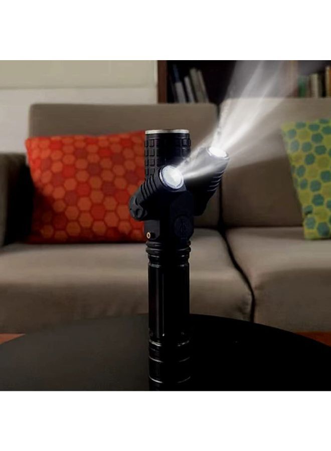 Rechargeable Electric Torch Three-Lamp Flashlight Zoomable for Outdoor