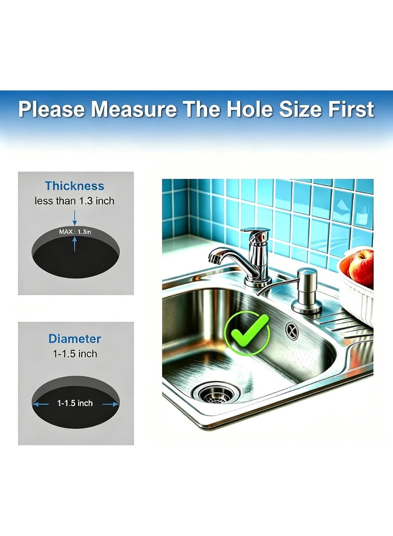Built-In Kitchen Sink Soap Dispenser with 94 cm Extension Tube – Brushed Nickel Refillable Countertop Liquid Soap Pump for Kitchen Sink, Dish Soap, Hand Soap, Lotion & Liquid Detergent, Direct Bottle Connection, Rust Resistant, Easy Installation - Image 5