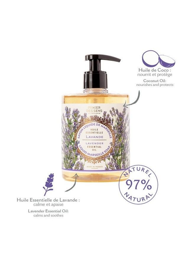 PANIER DES SENS Lavender Liquid Marseille Soap Made In France 97% Natural 16.9Floz/500Ml  - Image 3