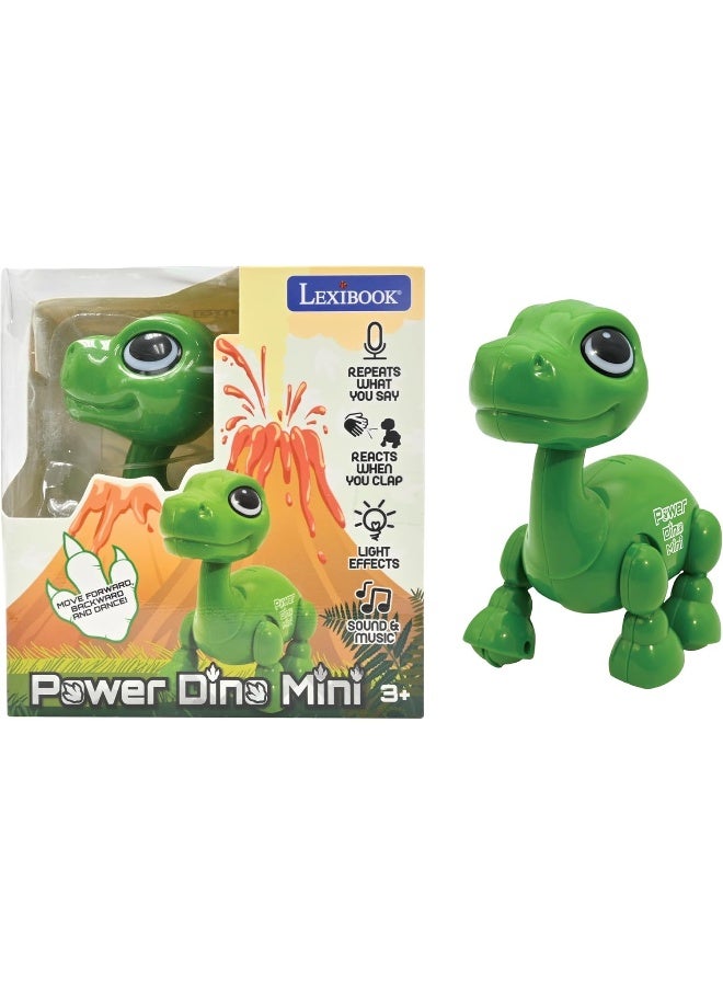 Lexibook Power Dino Mini ROB02DINO Interactive Dinosaur Robot Toy for Kids with Voice Repeat Function, Sound Reaction, Music & Light Effects, Walking Robotic Dino, Educational STEM Toy for Boys and Girls, Smart Talking Dinosaur Companion - Image 1