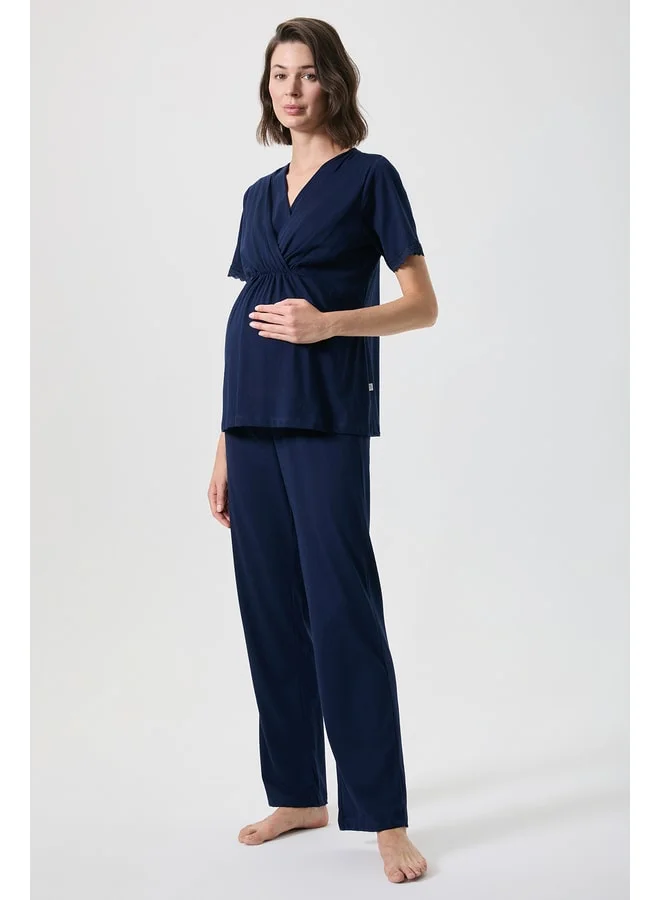 Penye Mood 100% cotton maternity pajama set.