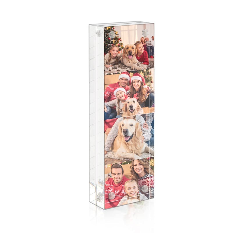 NIUBEE NIUBEE Photo Booth Acrylic 2x6 Picture Frame Double Sided Mini Block Desktop Display 