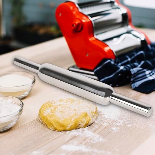 Rollyware Premium 100% Stainless Steel Smooth Rolling Pin/Belan for Baking, Doughs, Breads, Chapati - Slim, Non Stick, Lightweight with Better Grip & Easy to Wash (Steel BELAN) - Image 4
