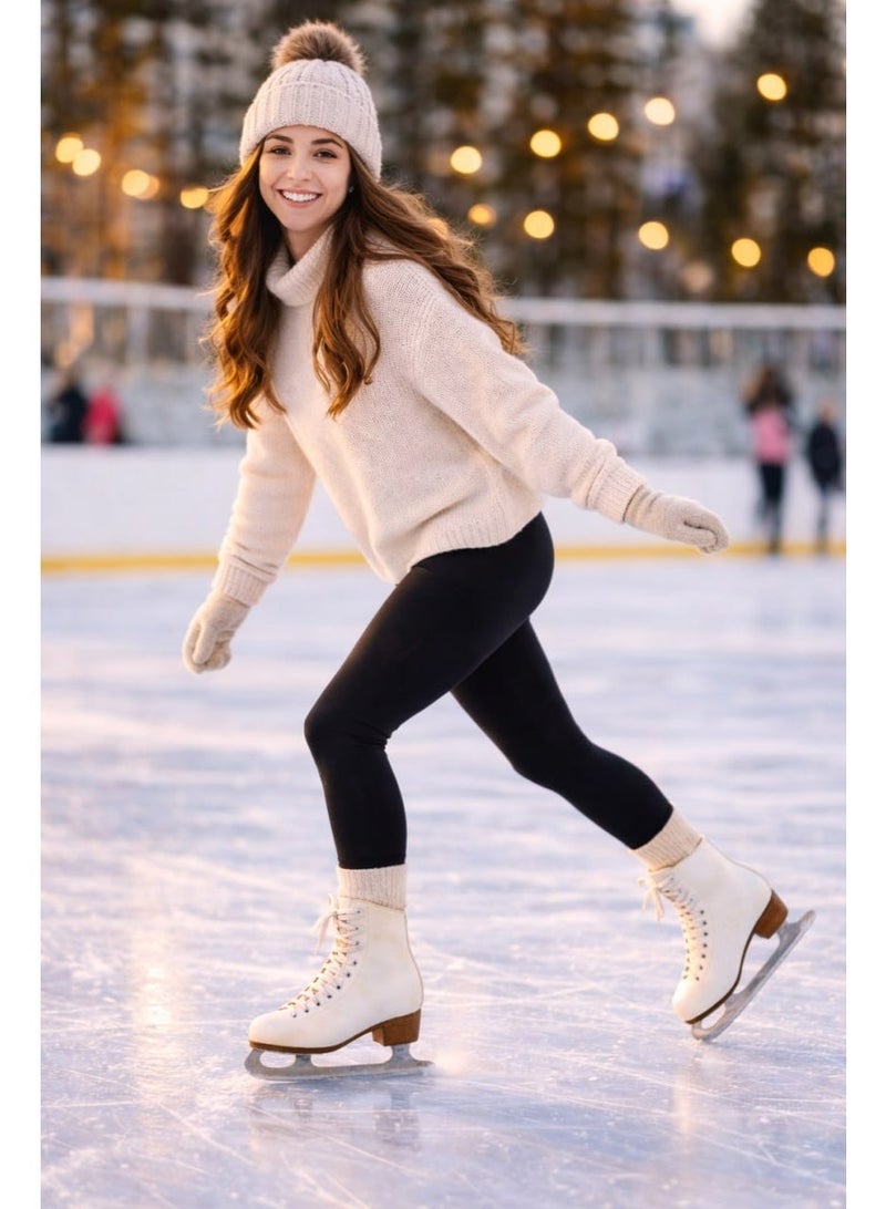 SNOWFLAKE Snow Flakes Ice Skates for Girls & Women – White Figure Skating Boots with Stainless Steel Blade and Padded Ankle Support - Image 2